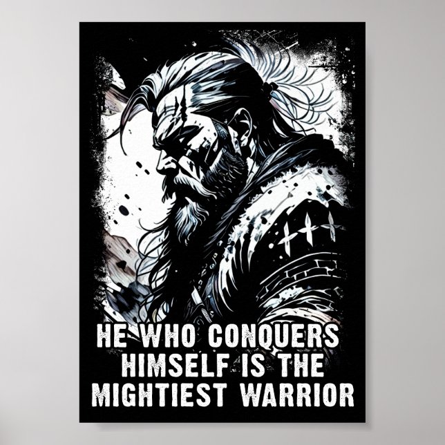 Viking warrior Norse Mythology Powerful words Poster (Front)