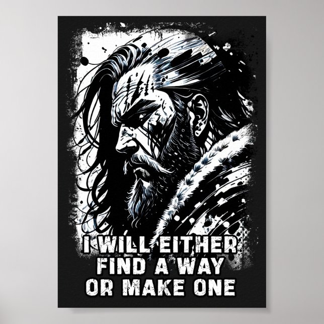 Viking warrior Norse Mythology Powerful words Poster (Front)