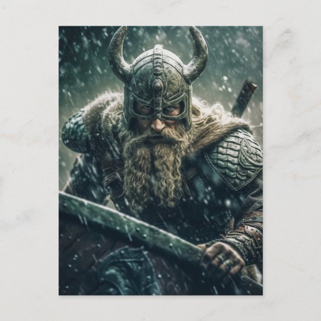 Viking Warrior Postcard (Front)