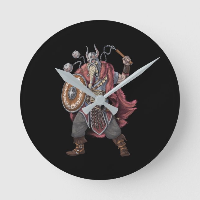 Viking Warrior Round Clock (Front)