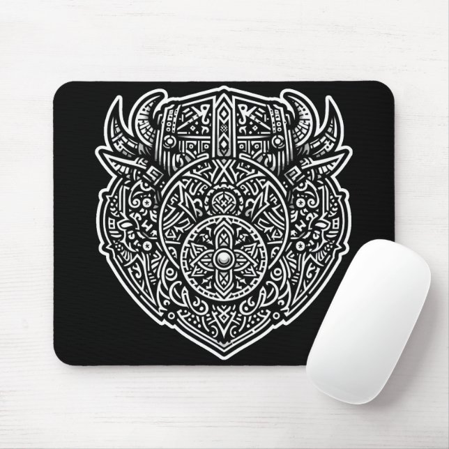 Viking Warrior Shield Mouse Mat (With Mouse)