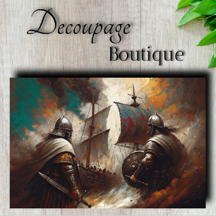 Viking Warrior Ship Decoupage Tissue Paper