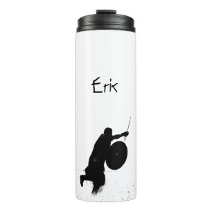 Viking warrior silhouette thermal tumbler