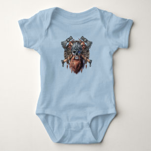 Viking Warrior Skull Baby Bodysuit