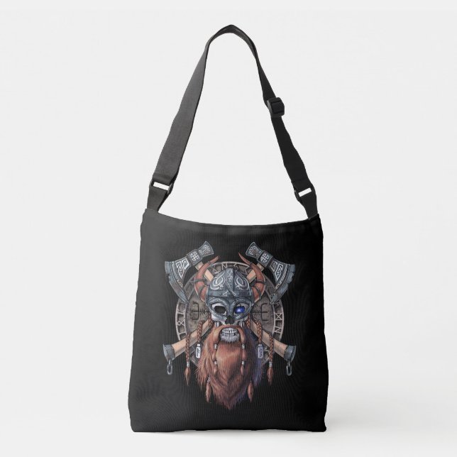 Viking Warrior Skull Crossbody Bag (Front)