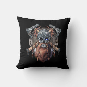 Viking Warrior Skull Cushion