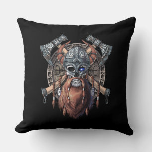 Viking Warrior Skull Cushion