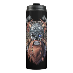 Viking Warrior Skull Thermal Tumbler