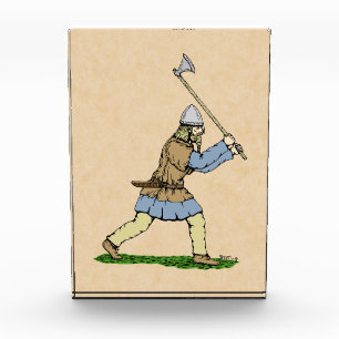 Viking Warrior Wielding Broad-Axe Photo Block