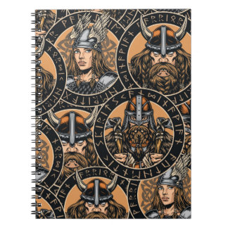 Viking Warriors: Colourful Vintage Pattern Notebook