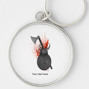 Viking Weapons  Of War And Blood Splatter Key Ring