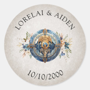 Viking Wedding Classic Round Sticker