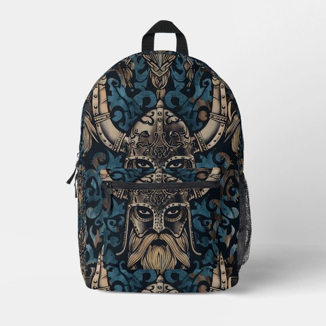 Viking with a Braided Beard  Printed Backpack (Front)