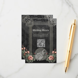 Viking Wolf & Roses. A stylised wolf's head Enclosure Card