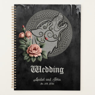Viking Wolf & Roses. A stylised wolf's head, Planner