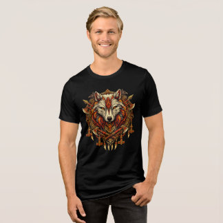 Viking Wolf Symbol Norse Mythology Nordic Warrior Tri-Blend Shirt