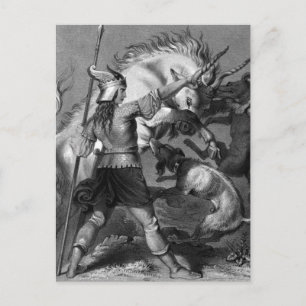 Viking Woman with Spear and Winged Helmet Postcard