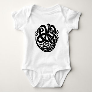 viking world serpent world eater Jormungandr Baby Bodysuit