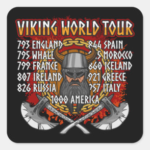 Viking World Tour Norse Warrior Square Sticker