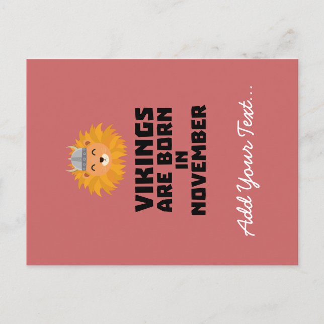 Vikings are born in November Zur82 Postcard (Front)