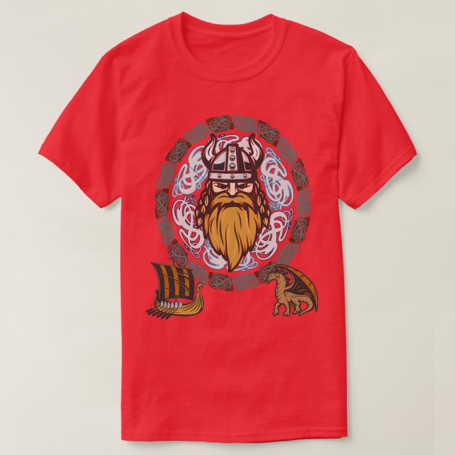 Vikings Scandinavian Middle Ages T-Shirt (Design Front)