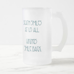 Vikings Smile Back Frosted Glass Beer Mug