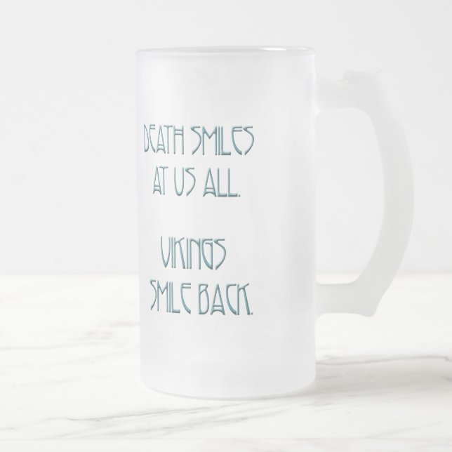 Vikings Smile Back Frosted Glass Beer Mug (Right)