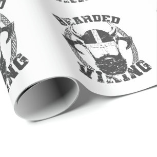 Vikings with Full Bard Bearded Viking Wrapping Paper