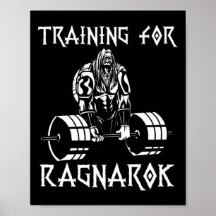 Vikings Workout Outfit Deadlift Nordic Man Gift  Poster
