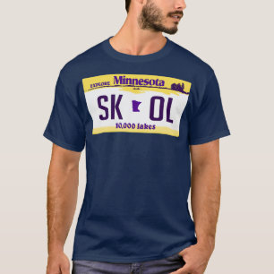 Vikings x27Skolx27 Minnesota License Plate T-Shirt