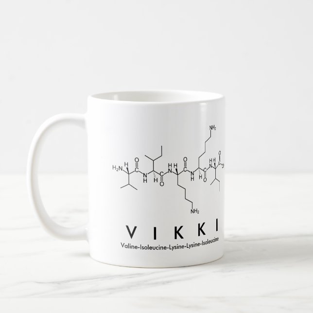 Vikki peptide name mug (Left)