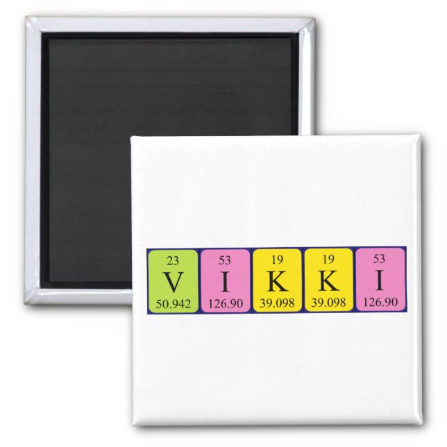 Vikki periodic table name magnet (Front)
