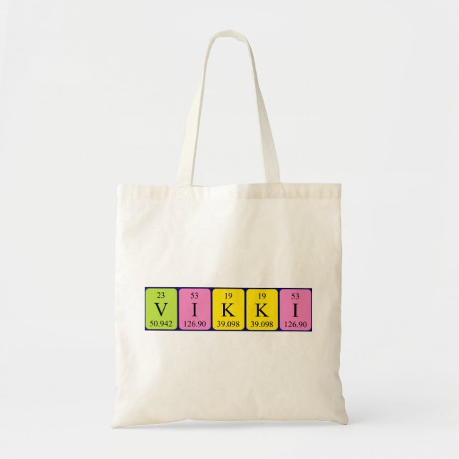 Vikki periodic table name tote bag (Front)