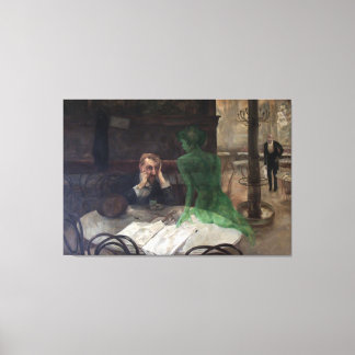 Viktor Oliva - The Absinthe Drinker (1901) Canvas Print