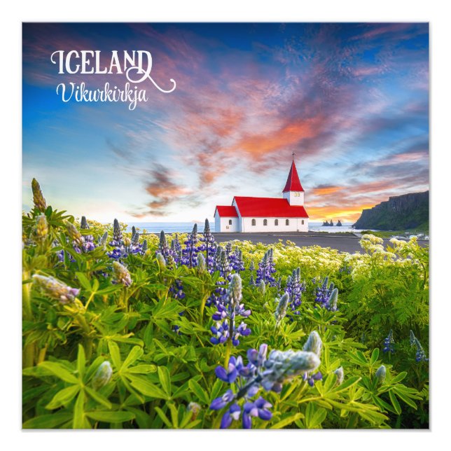 Vikurkirkja, Iceland Photo Print (Front)