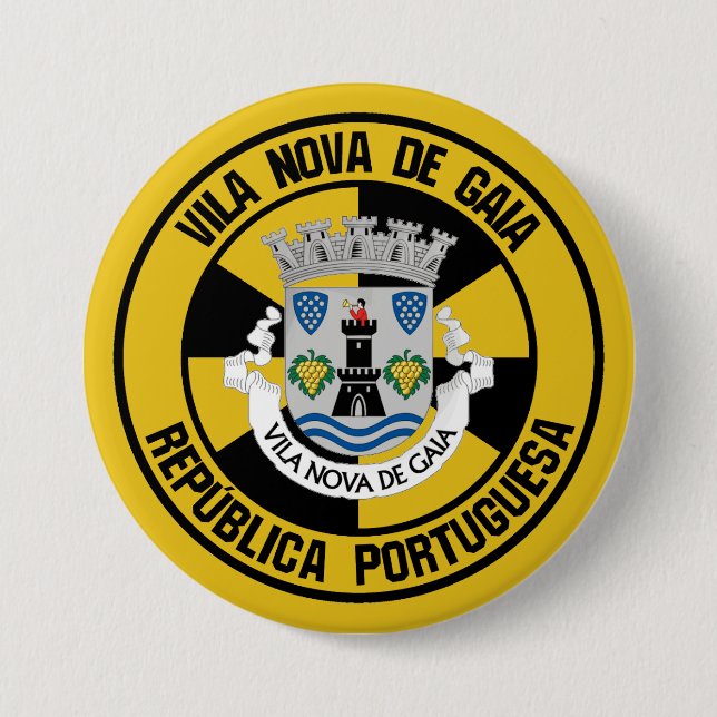 Vila Nova de Gaia Round Emblem 7.5 Cm Round Badge (Front)