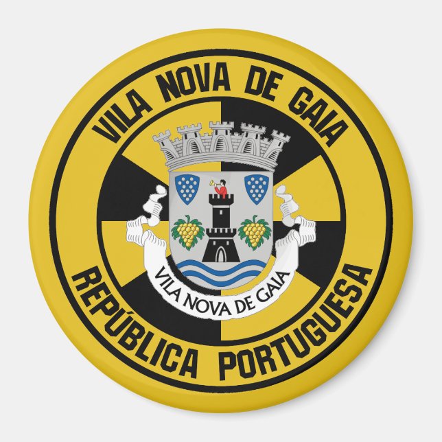 Vila Nova de Gaia Round Emblem Magnet (Front)
