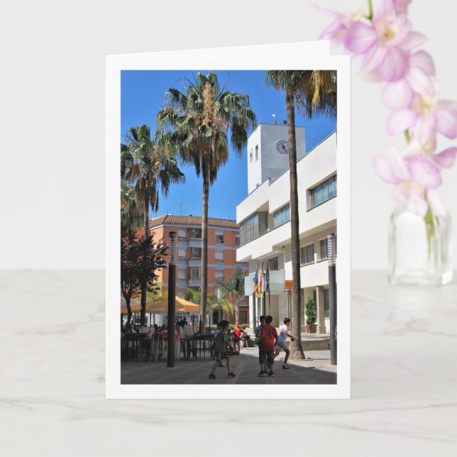 Vilamarxant Street, Valencia, Spain, Spanish Card (Orchid)