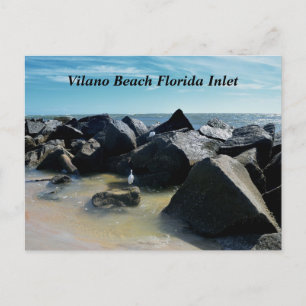 Vilano Beach, Florida inlet Holiday Postcard