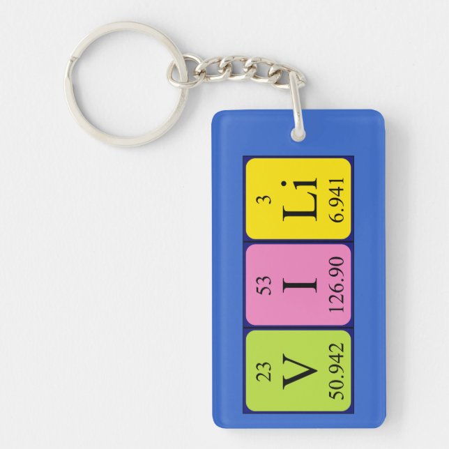 Vili periodic table name keyring (Front)