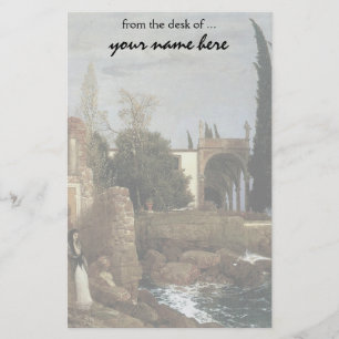 Villa By The Sea by Arnold Bocklin, Symbolism Art Stationery
