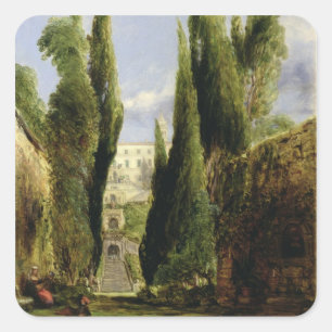 Villa D'Este, Tivoli (oil on canvas) Square Sticker