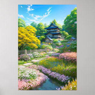 Villa in full Bloom Poster