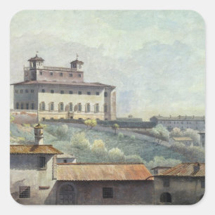 Villa Medici, Rome, c.1776 (oil on paper) Square Sticker