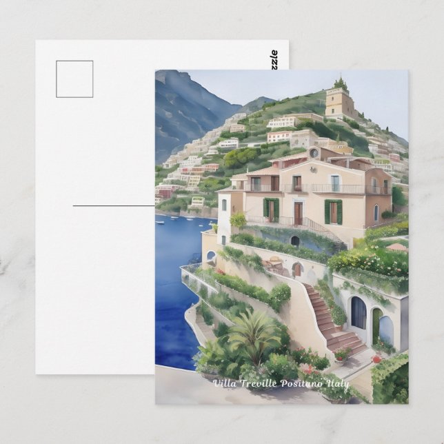 Villa Treville Positano Italy Exclusive Art Postcard (Front/Back)