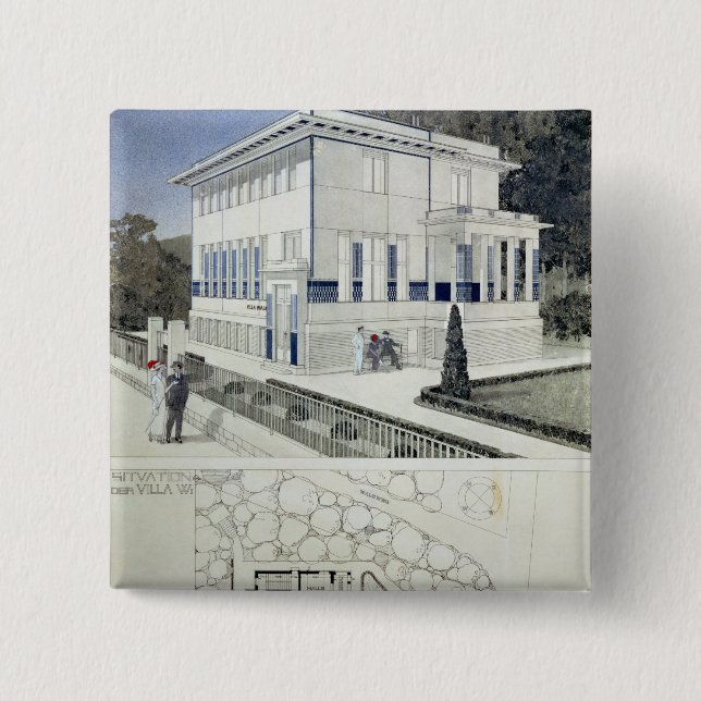 Villa Wagner, Vienna 15 Cm Square Badge (Front)