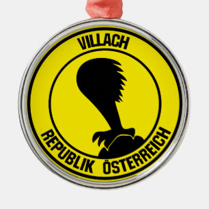 Villach Round Emblem Metal Tree Decoration