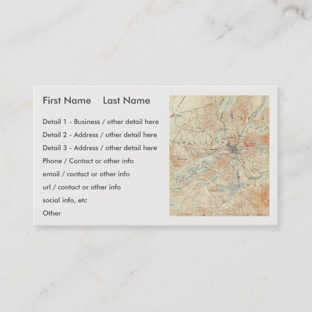Village and area of Saranac Lake in Adirondacks Business Card (Front)