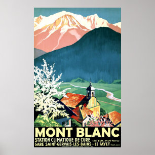 Village at Mont Blanc, France Poster