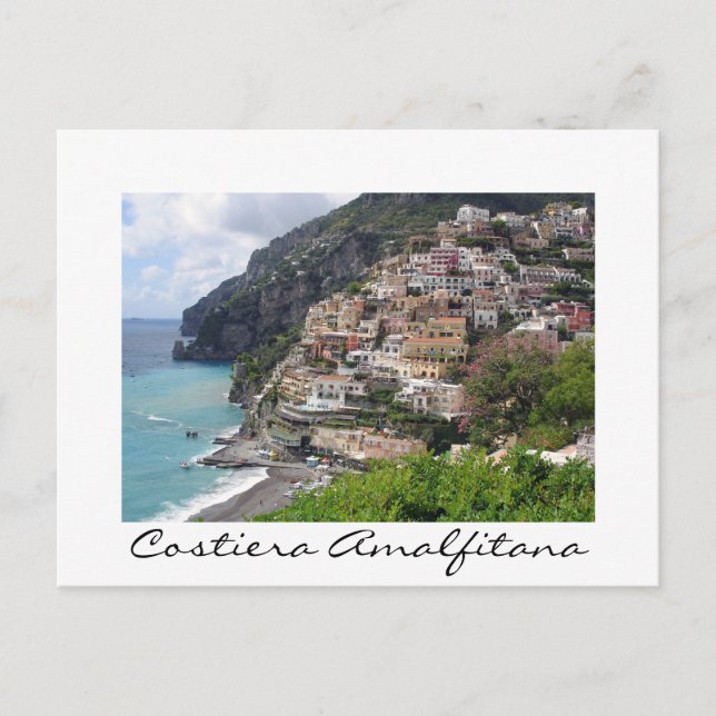 Village at the Amalfi coast white postcard (Front)